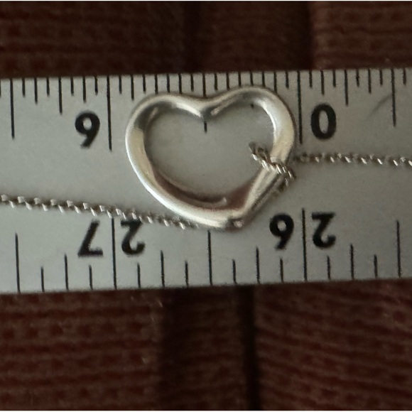 Tiffany and Co. Elsa Peretti Open Heart Pendant Sterling Silver with Chain EUC - Picture 2 of 7